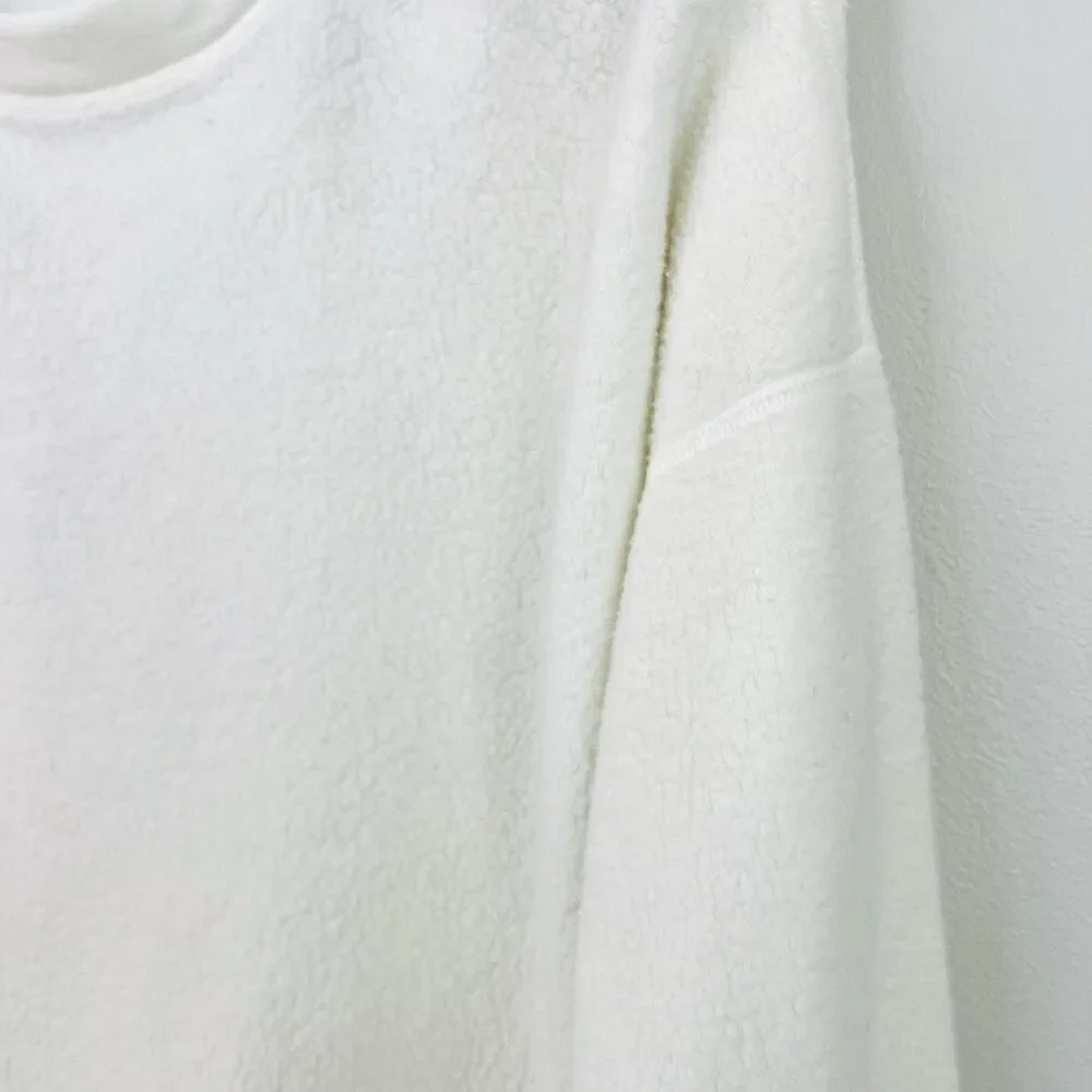 Bella Dahl Super Soft Cozy White Cropped Sweater Soft Sherpa Feel Size Large - Picture 4 of 6